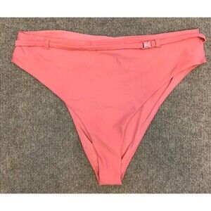 Andie Swim Bikini Bottom The Riviera High Waisted Belted Punch Pink L